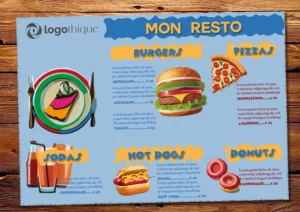 template d'une carte menu logothique.com Monaco