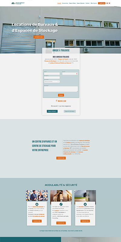 Site web Box et Bureaux Toulouse